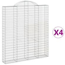 Schanskorven 4 st gewelfd 200x30x220/240 cm ijzer 4 200 x 30 x 220/240 cm