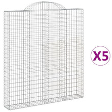 Schanskorven 5 st gewelfd 200x30x220/240 cm ijzer 5 200 x 30 x 220/240 cm