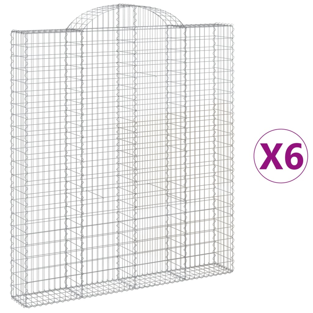 Schanskorven 6 st gewelfd 200x30x220/240 cm ijzer 6 200 x 30 x 220/240 cm