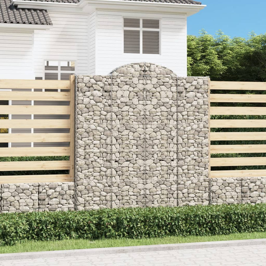 Schanskorven 6 st gewelfd 200x30x220/240 cm ijzer 6 200 x 30 x 220/240 cm