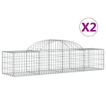 Schanskorven 2 st gewelfd 200x50x40/60 cm gegalvaniseerd ijzer 2 200 x 50 x 40/60 cm