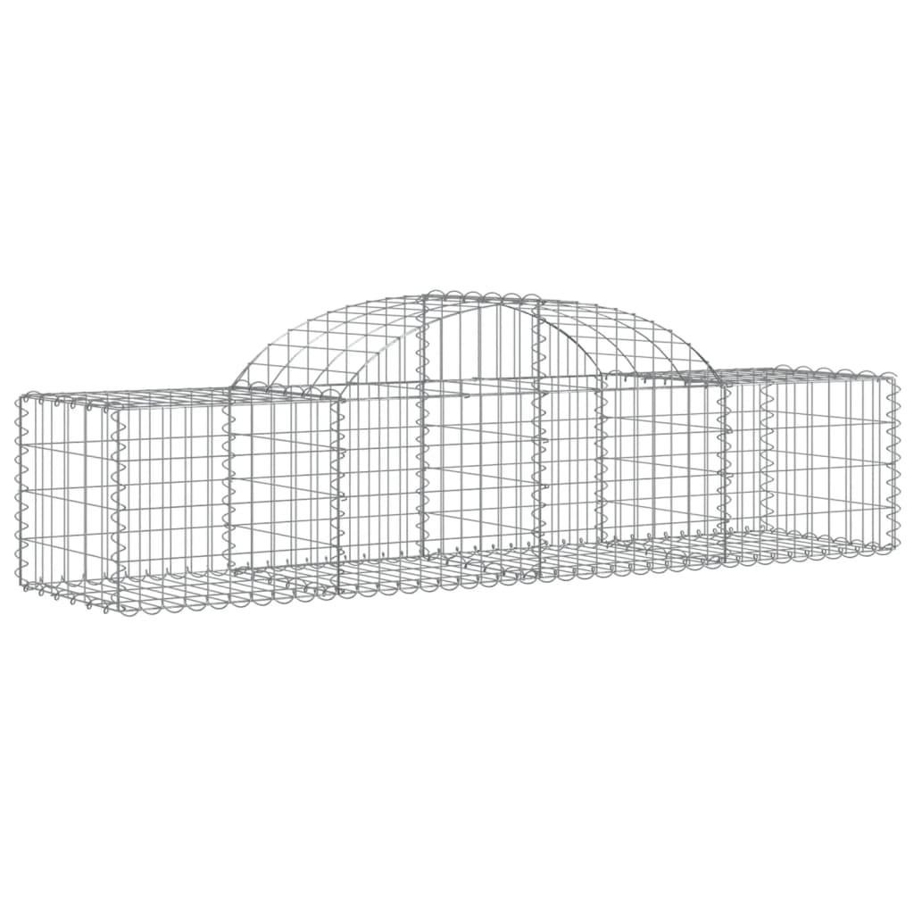 Schanskorven 2 st gewelfd 200x50x40/60 cm gegalvaniseerd ijzer 2 200 x 50 x 40/60 cm