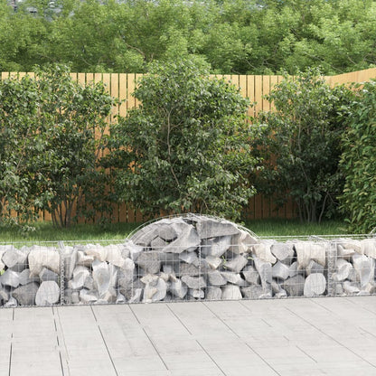Schanskorven 3 st gewelfd 200x50x40/60 cm gegalvaniseerd ijzer 3 200 x 50 x 40/60 cm