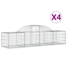 Schanskorven 4 st gewelfd 200x50x40/60 cm gegalvaniseerd ijzer 4 200 x 50 x 40/60 cm