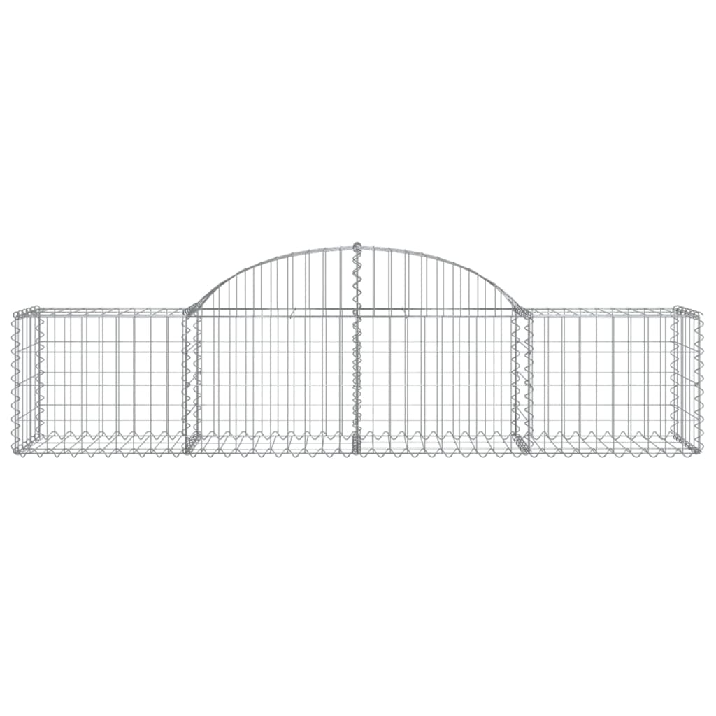 Schanskorven 4 st gewelfd 200x50x40/60 cm gegalvaniseerd ijzer 4 200 x 50 x 40/60 cm