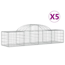Schanskorven 5 st gewelfd 200x50x40/60 cm gegalvaniseerd ijzer 5 200 x 50 x 40/60 cm