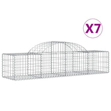 Schanskorven 7 st gewelfd 200x50x40/60 cm gegalvaniseerd ijzer 7 200 x 50 x 40/60 cm