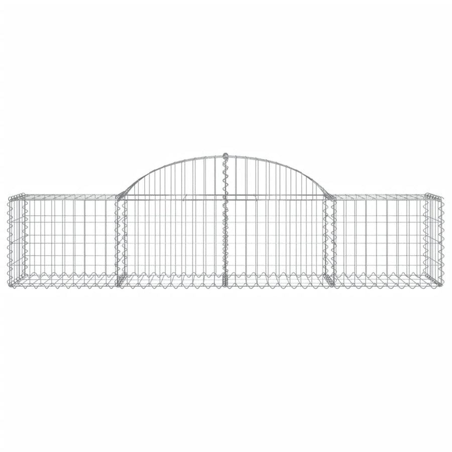 Schanskorven 7 st gewelfd 200x50x40/60 cm gegalvaniseerd ijzer 7 200 x 50 x 40/60 cm
