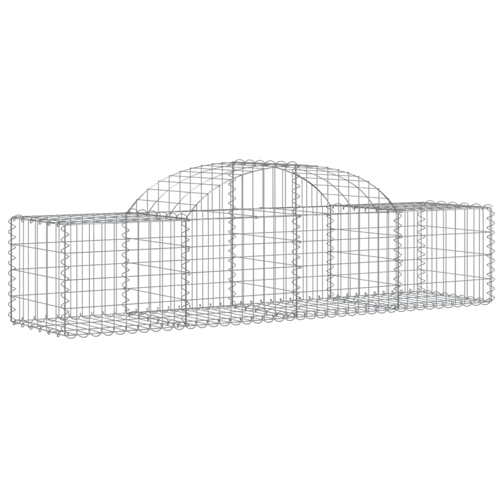 Schanskorven 10 st gewelfd 200x50x40/60 cm gegalvaniseerd ijzer 10 200 x 50 x 40/60 cm