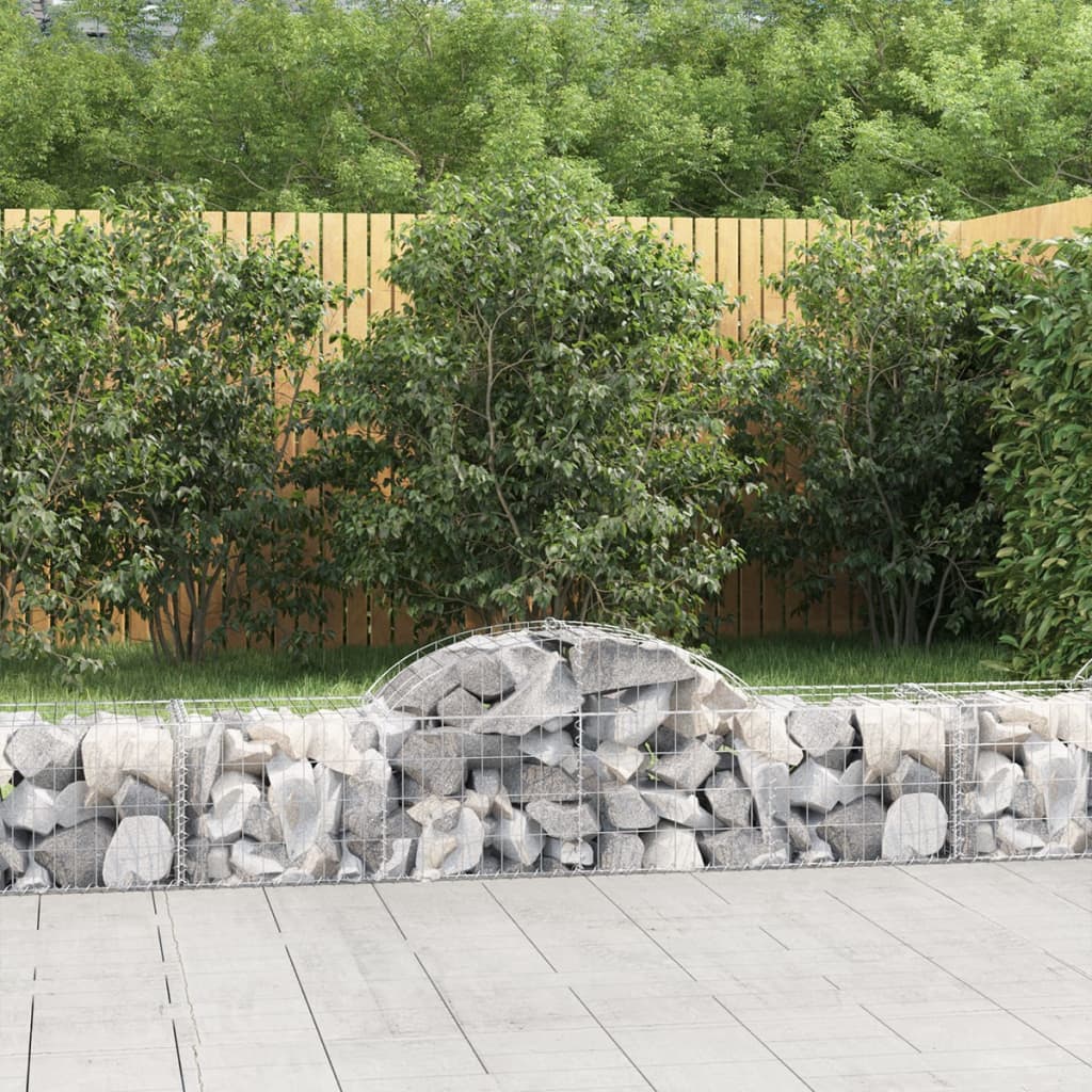 Schanskorven 10 st gewelfd 200x50x40/60 cm gegalvaniseerd ijzer 10 200 x 50 x 40/60 cm