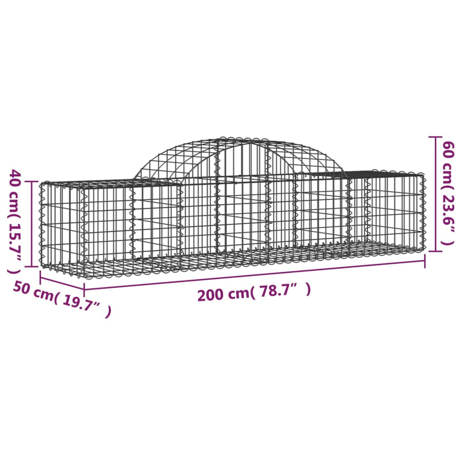 Schanskorven 11 st gewelfd 200x50x40/60 cm gegalvaniseerd ijzer 11 200 x 50 x 40/60 cm