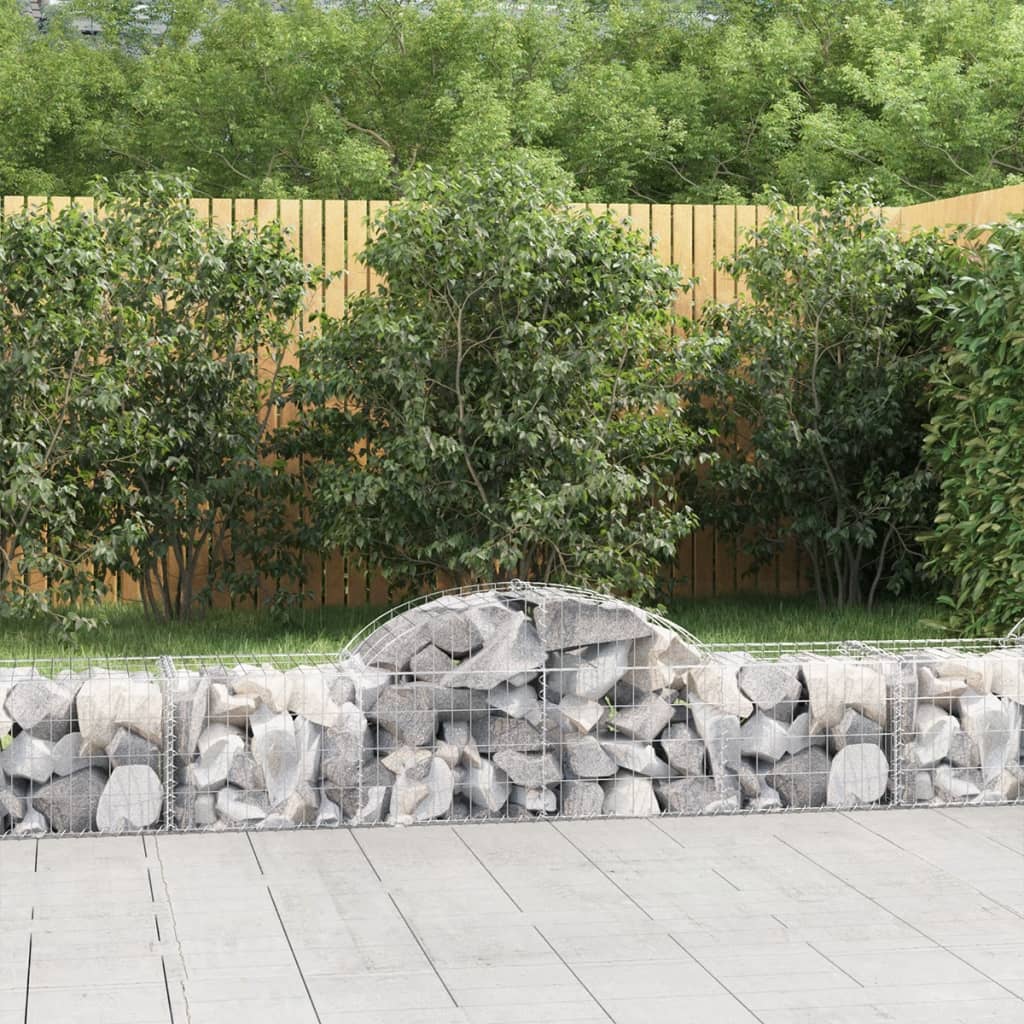 Schanskorven 11 st gewelfd 200x50x40/60 cm gegalvaniseerd ijzer 11 200 x 50 x 40/60 cm