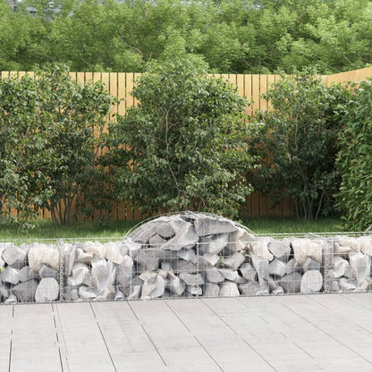 Schanskorven 11 st gewelfd 200x50x40/60 cm gegalvaniseerd ijzer 11 200 x 50 x 40/60 cm
