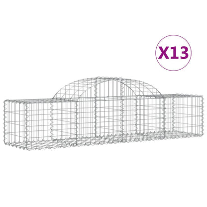 Schanskorven 13 st gewelfd 200x50x40/60 cm gegalvaniseerd ijzer 13 200 x 50 x 40/60 cm