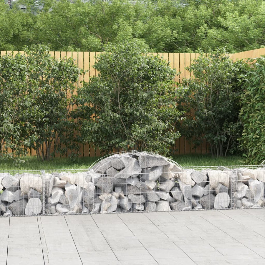 Schanskorven 14 st gewelfd 200x50x40/60 cm gegalvaniseerd ijzer 14 200 x 50 x 40/60 cm