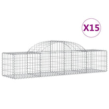 Schanskorven 15 st gewelfd 200x50x40/60 cm gegalvaniseerd ijzer 15 200 x 50 x 40/60 cm