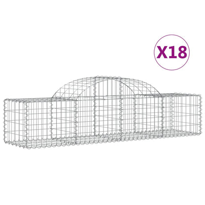 Schanskorven 18 st gewelfd 200x50x40/60 cm gegalvaniseerd ijzer 18 200 x 50 x 40/60 cm
