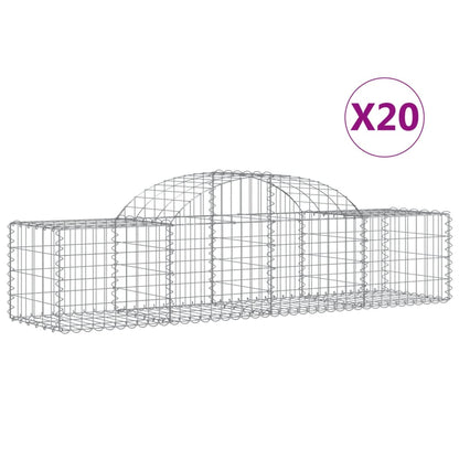 Schanskorven 20 st gewelfd 200x50x40/60 cm ijzer 20 200 x 50 x 40/60 cm