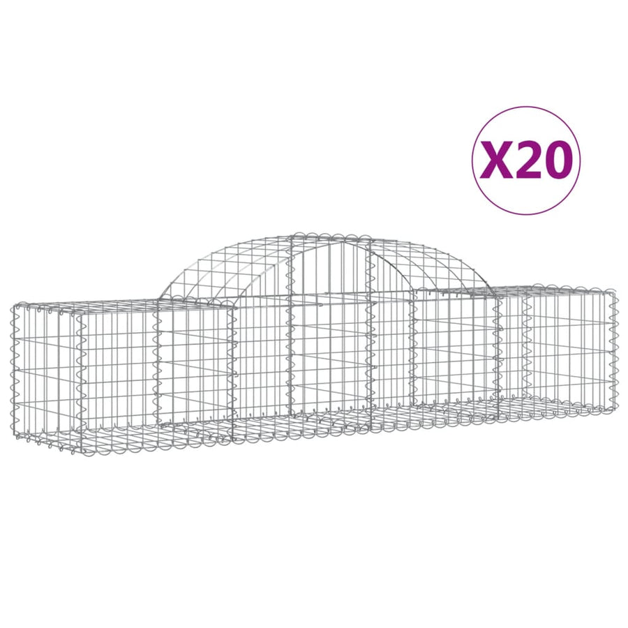 Schanskorven 20 st gewelfd 200x50x40/60 cm ijzer 20 200 x 50 x 40/60 cm