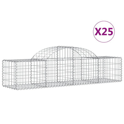 Schanskorven 25 st gewelfd 200x50x40/60 cm ijzer 25 200 x 50 x 40/60 cm