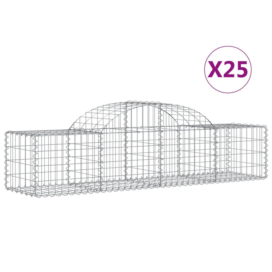 Schanskorven 25 st gewelfd 200x50x40/60 cm ijzer 25 200 x 50 x 40/60 cm
