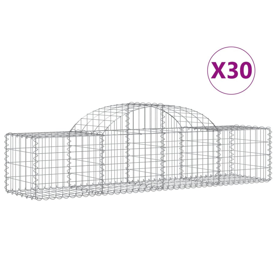 Schanskorven 30 st gewelfd 200x50x40/60 cm ijzer 30 200 x 50 x 40/60 cm