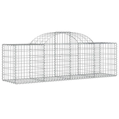 Schanskorven 2 st gewelfd 200x50x60/80 cm gegalvaniseerd ijzer 2 200 x 50 x 60/80 cm