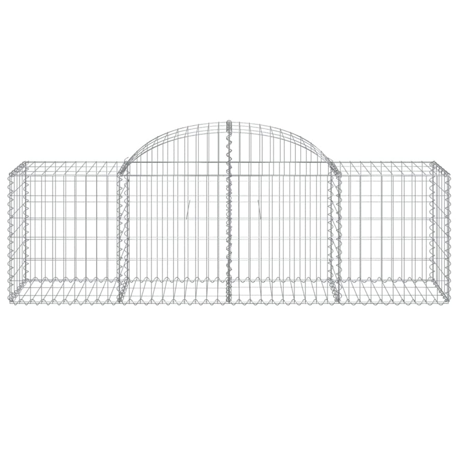Schanskorven 3 st gewelfd 200x50x60/80 cm gegalvaniseerd ijzer 3 200 x 50 x 60/80 cm