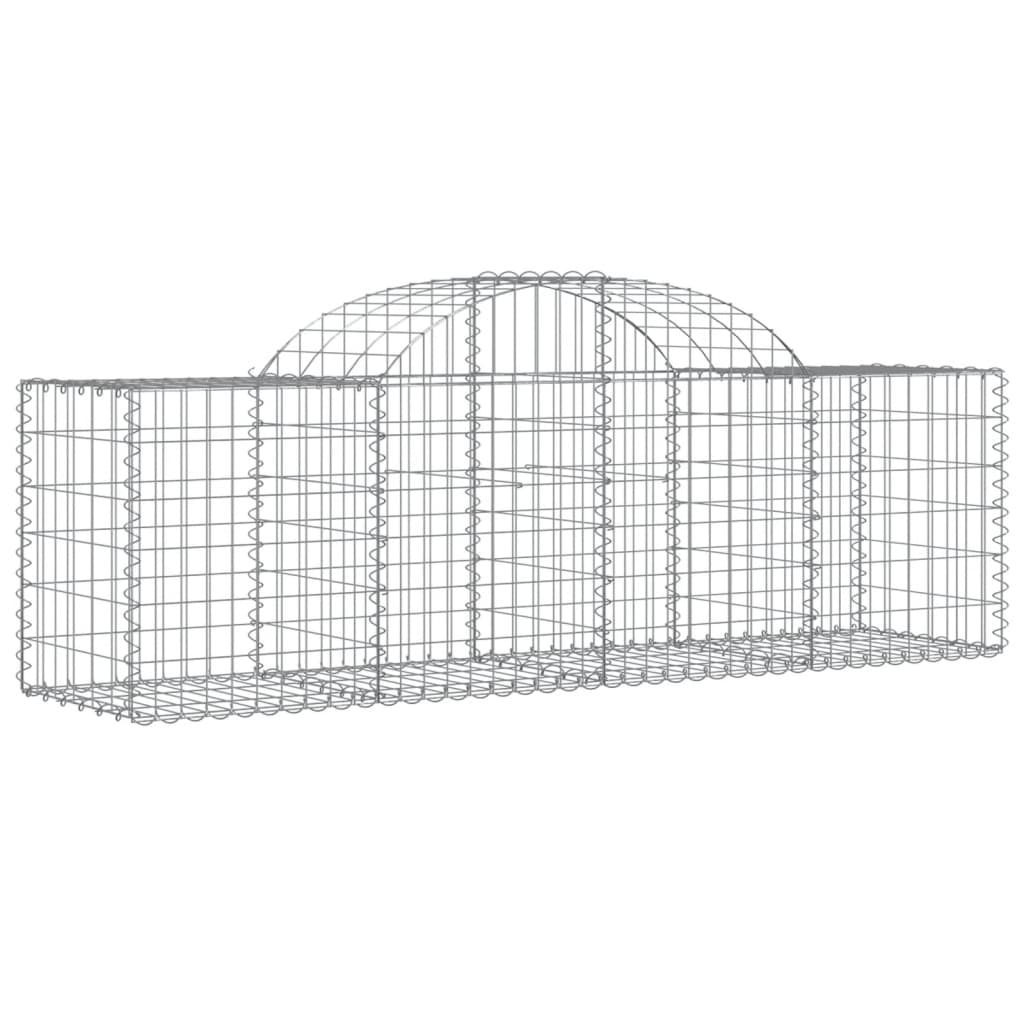 Schanskorven 4 st gewelfd 200x50x60/80 cm gegalvaniseerd ijzer 4 200 x 50 x 60/80 cm