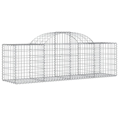Schanskorven 4 st gewelfd 200x50x60/80 cm gegalvaniseerd ijzer 4 200 x 50 x 60/80 cm
