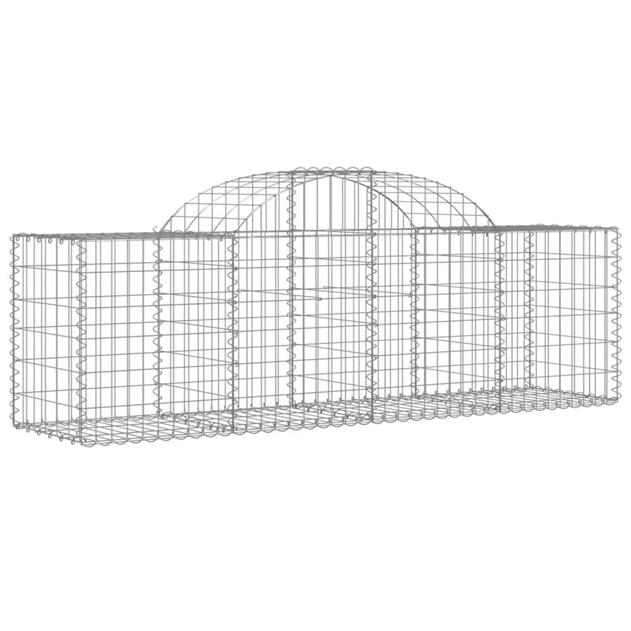 Schanskorven 4 st gewelfd 200x50x60/80 cm gegalvaniseerd ijzer 4 200 x 50 x 60/80 cm