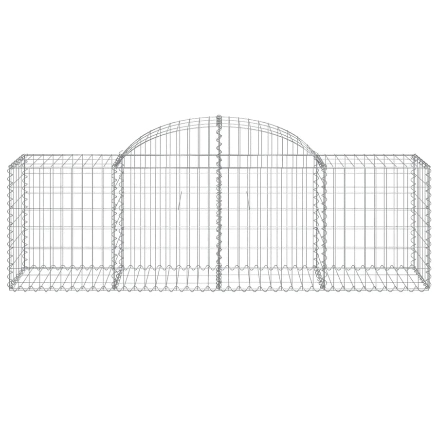 Schanskorven 8 st gewelfd 200x50x60/80 cm gegalvaniseerd ijzer 8 200 x 50 x 60/80 cm