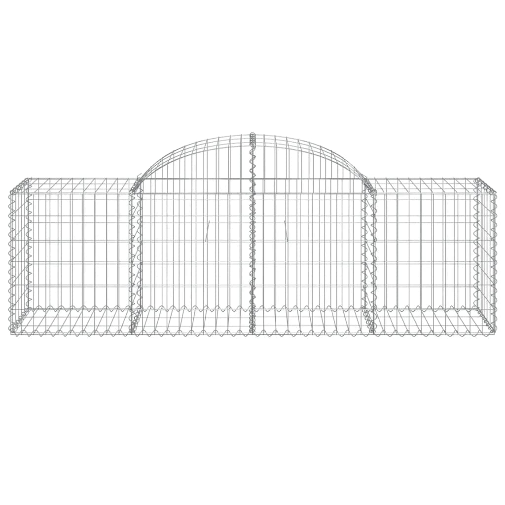 Schanskorven 10 st gewelfd 200x50x60/80 cm gegalvaniseerd ijzer 10 200 x 50 x 60/80 cm
