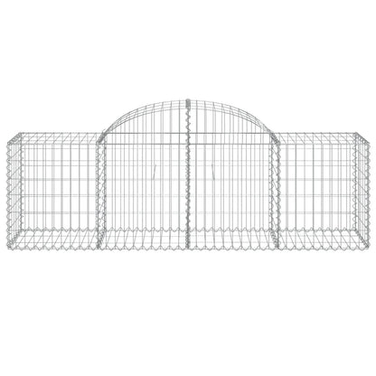 Schanskorven 10 st gewelfd 200x50x60/80 cm gegalvaniseerd ijzer 10 200 x 50 x 60/80 cm