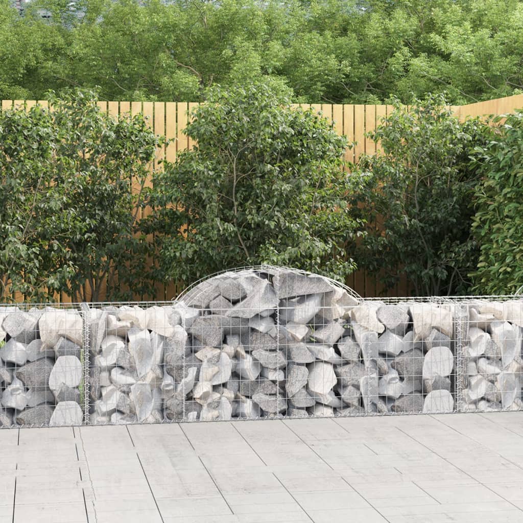 Schanskorven 11 st gewelfd 200x50x60/80 cm gegalvaniseerd ijzer 11 200 x 50 x 60/80 cm