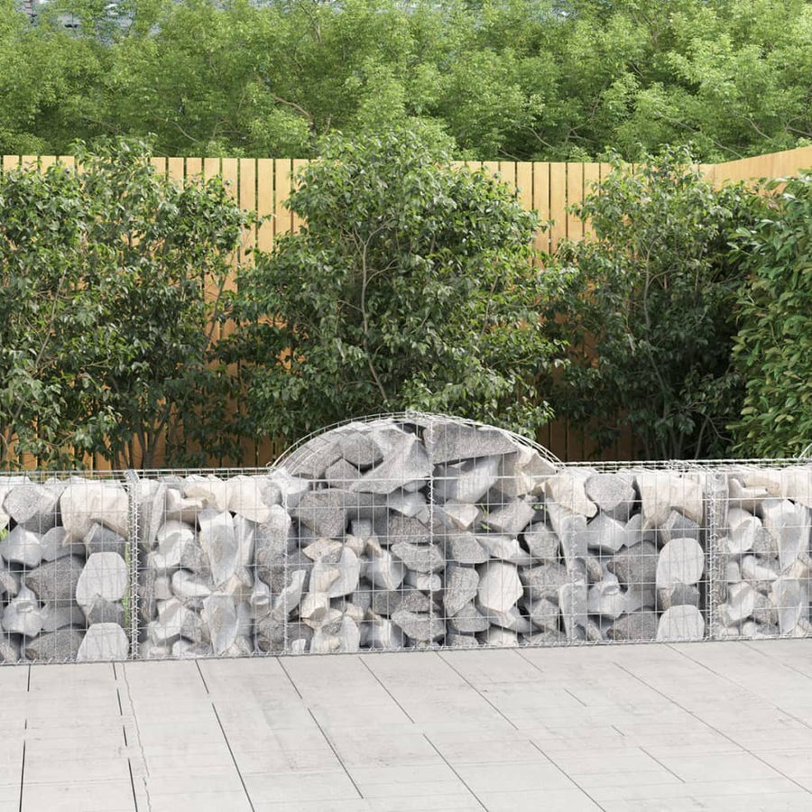 Schanskorven 20 st gewelfd 200x50x60/80 cm gegalvaniseerd ijzer 20 200 x 50 x 60/80 cm