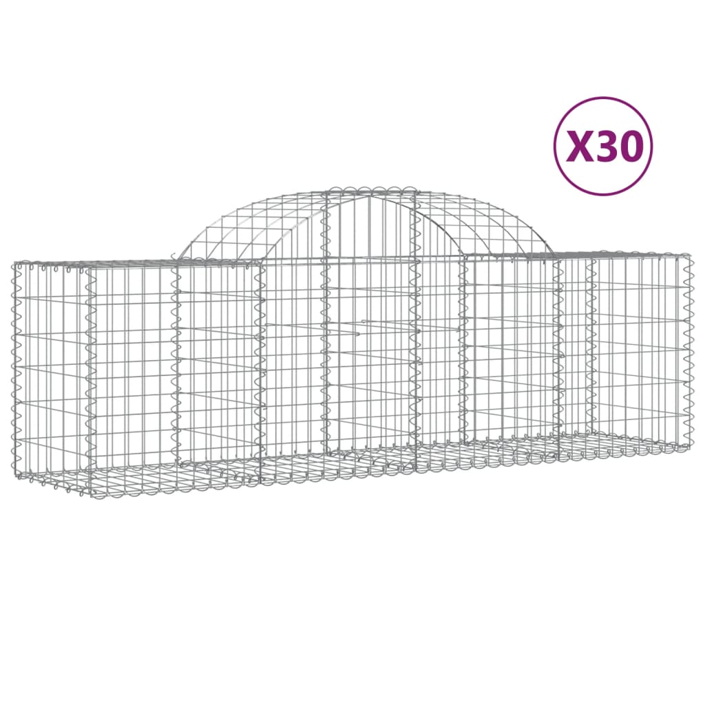 Schanskorven 30 st gewelfd 200x50x60/80 cm ijzer 30 200 x 50 x 60/80 cm