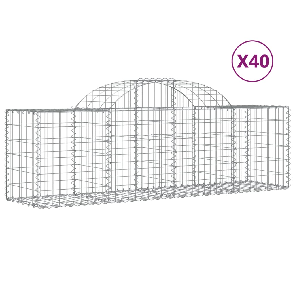 Schanskorven 40 st gewelfd 200x50x60/80 cm ijzer 40 200 x 50 x 60/80 cm