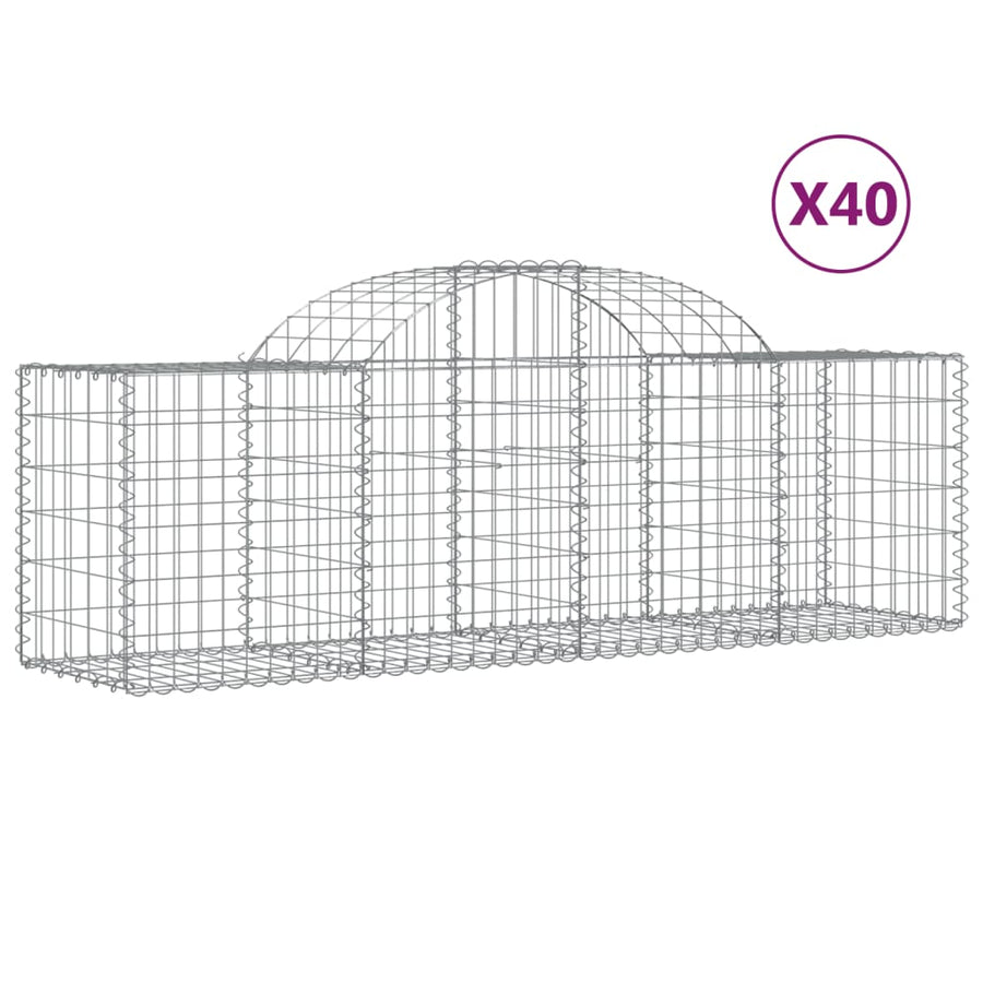 Schanskorven 40 st gewelfd 200x50x60/80 cm ijzer 40 200 x 50 x 60/80 cm