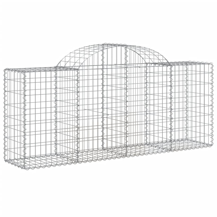Schanskorven 3 st gewelfd 200x50x80/100 cm gegalvaniseerd ijzer 3 200 x 50 x 80/100 cm
