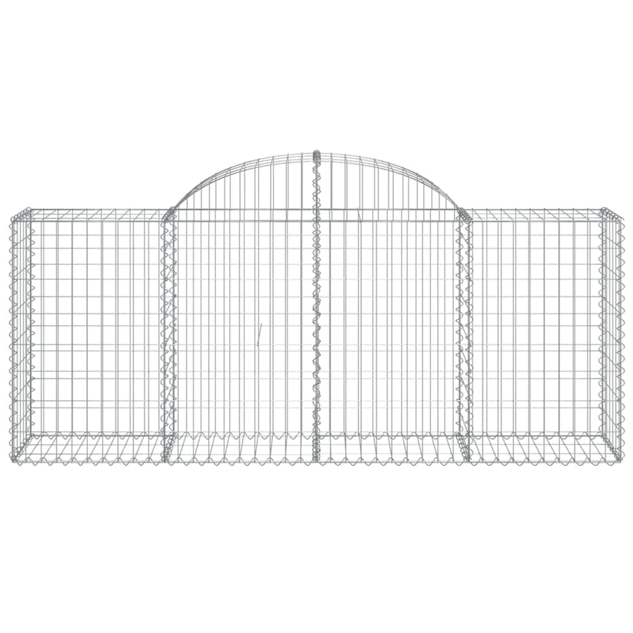 Schanskorven 3 st gewelfd 200x50x80/100 cm gegalvaniseerd ijzer 3 200 x 50 x 80/100 cm