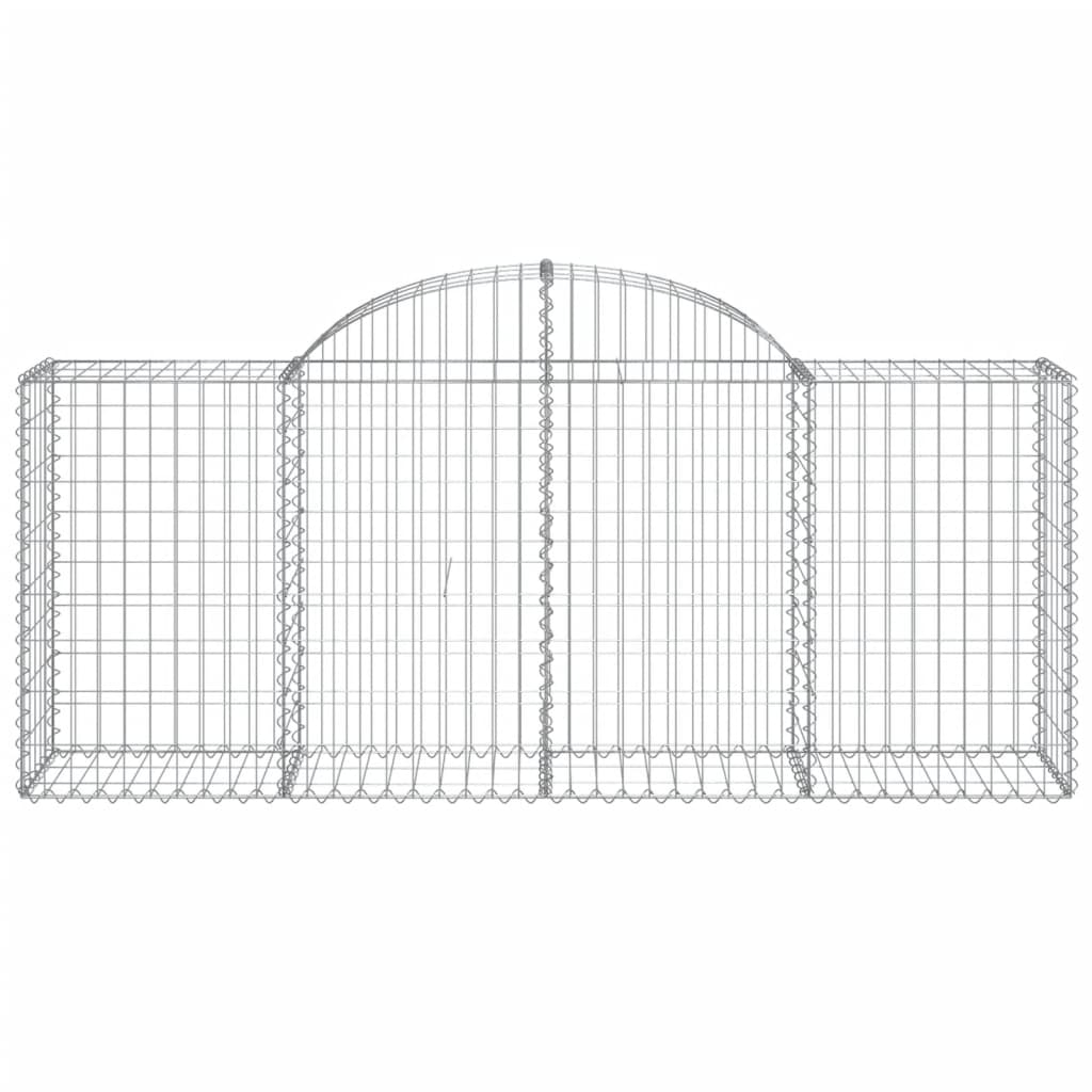 Schanskorven 4 st gewelfd 200x50x80/100 cm gegalvaniseerd ijzer 4 200 x 50 x 80/100 cm