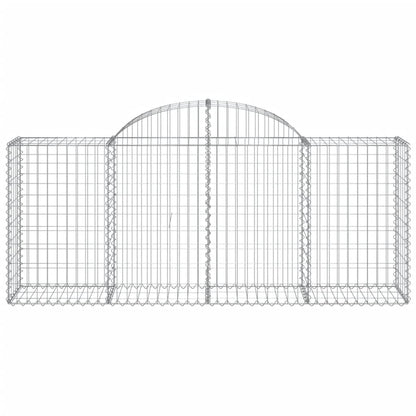 Schanskorven 4 st gewelfd 200x50x80/100 cm gegalvaniseerd ijzer 4 200 x 50 x 80/100 cm