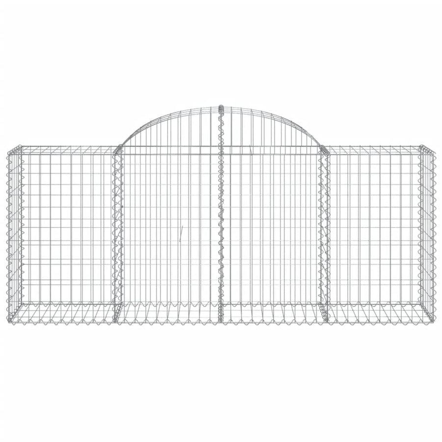 Schanskorven 4 st gewelfd 200x50x80/100 cm gegalvaniseerd ijzer 4 200 x 50 x 80/100 cm