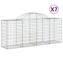 Schanskorven 7 st gewelfd 200x50x80/100 cm gegalvaniseerd ijzer 7 200 x 50 x 80/100 cm