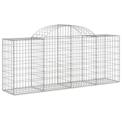 Schanskorven 8 st gewelfd 200x50x80/100 cm gegalvaniseerd ijzer 8 200 x 50 x 80/100 cm