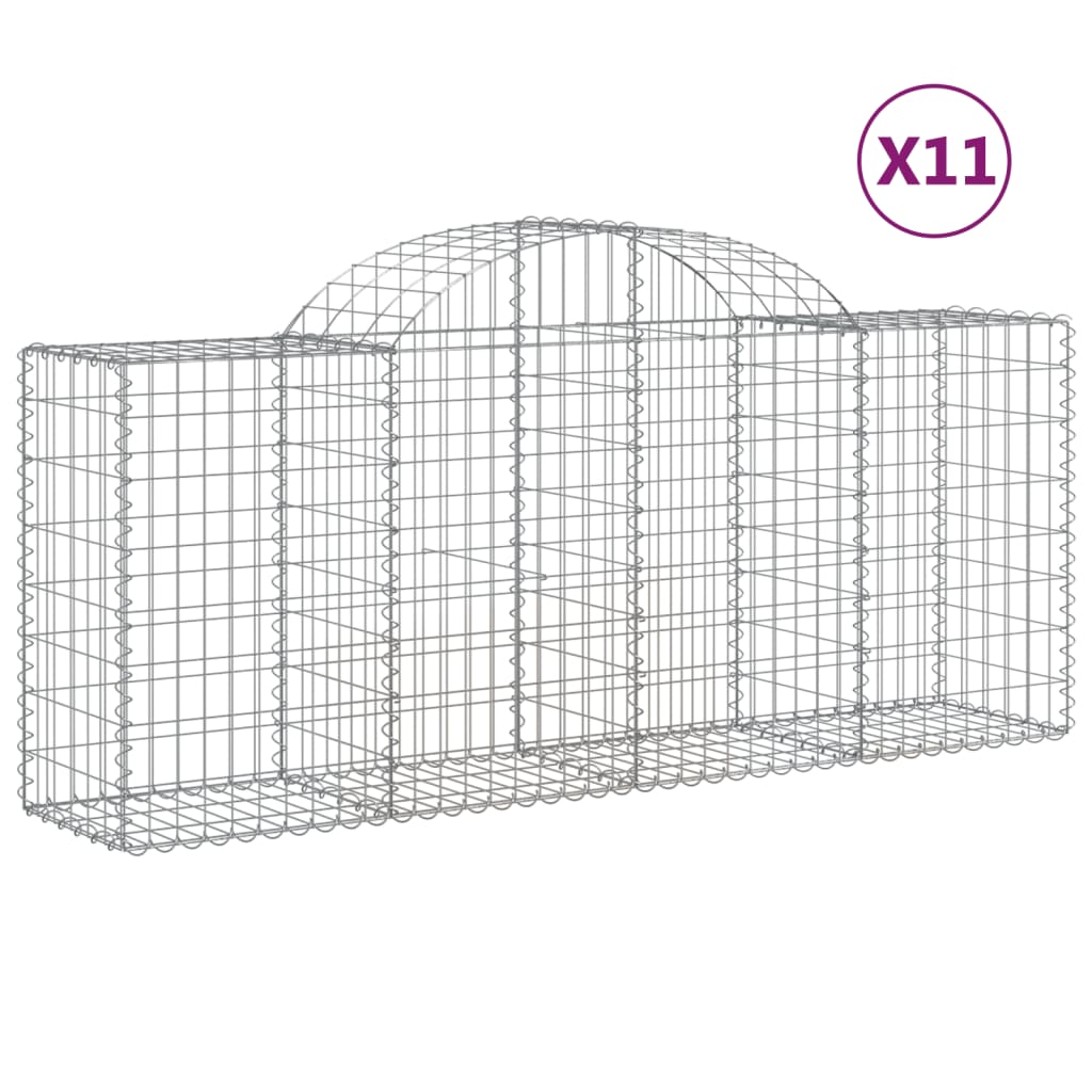 Schanskorven 11 st gewelfd 200x50x80/100 cm ijzer 11 200 x 50 x 80/100 cm