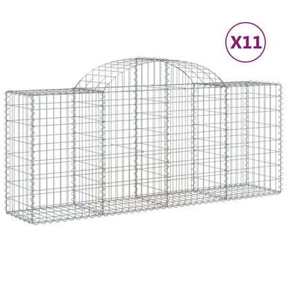 Schanskorven 11 st gewelfd 200x50x80/100 cm ijzer 11 200 x 50 x 80/100 cm
