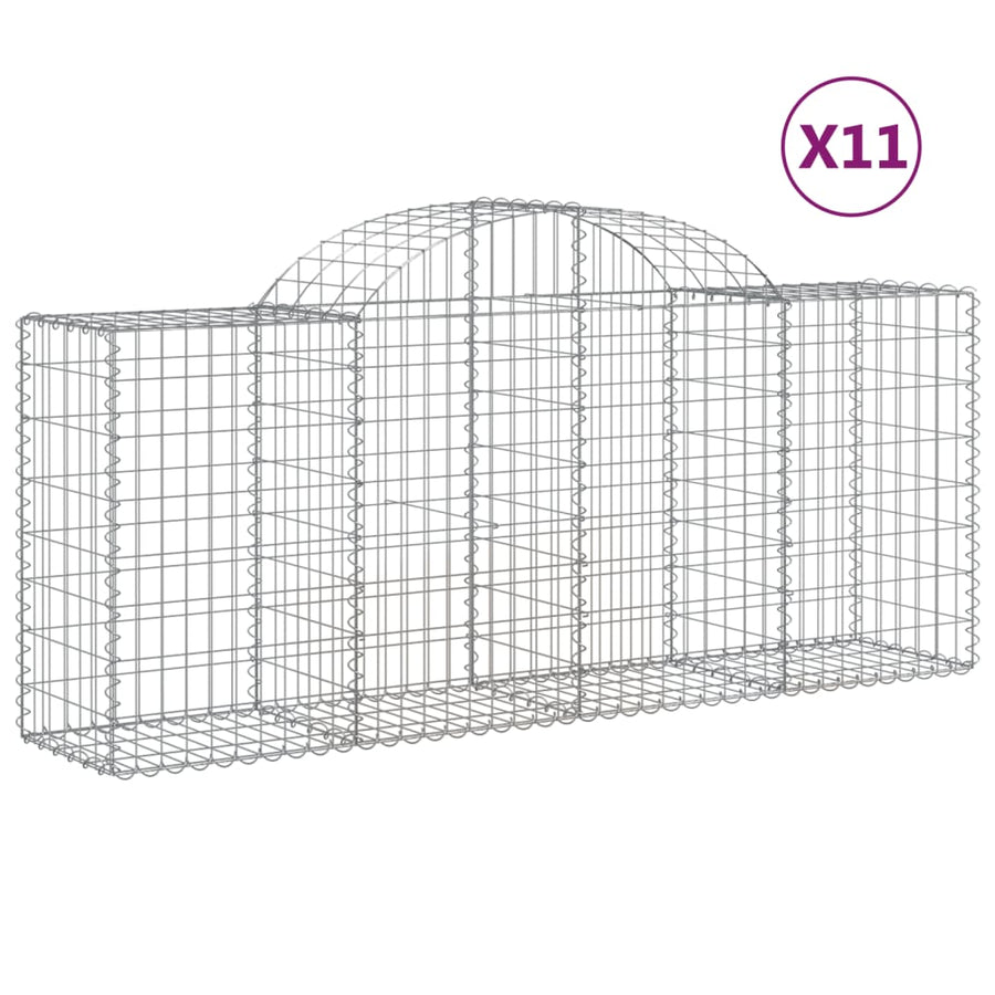 Schanskorven 11 st gewelfd 200x50x80/100 cm ijzer 11 200 x 50 x 80/100 cm