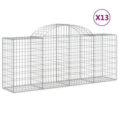 Schanskorven 13 st gewelfd 200x50x80/100 cm ijzer 13 200 x 50 x 80/100 cm